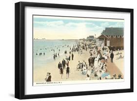 Beach Scene, Watch Hill, Rhode Island-null-Framed Art Print