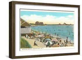 Beach Scene, Watch Hill, Rhode Island-null-Framed Art Print