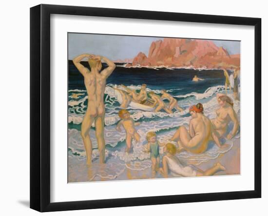 Beach Scene with a Boat-Maurice Denis-Framed Giclee Print