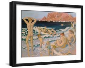 Beach Scene with a Boat-Maurice Denis-Framed Giclee Print