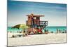 Beach Scene with a Life Guard Station - Miami Beach - Florida-Philippe Hugonnard-Mounted Photographic Print