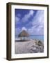 Beach Scene with Chairs and Thatch Awning-Bill Bachmann-Framed Photographic Print