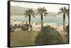 Beach Scene with Palm Trees-null-Framed Stretched Canvas