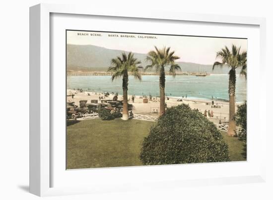 Beach Scene with Palm Trees-null-Framed Art Print