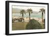 Beach Scene with Palm Trees-null-Framed Premium Giclee Print