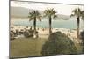 Beach Scene with Palm Trees-null-Mounted Premium Giclee Print