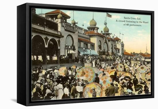 Beach Scene with Umbrellas, Santa Cruz-null-Framed Stretched Canvas