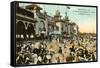 Beach Scene with Umbrellas, Santa Cruz-null-Framed Stretched Canvas