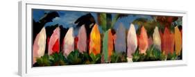 Beach Scene with Wall of Surf Boards, Hawaii II-Markus Bleichner-Framed Premium Giclee Print