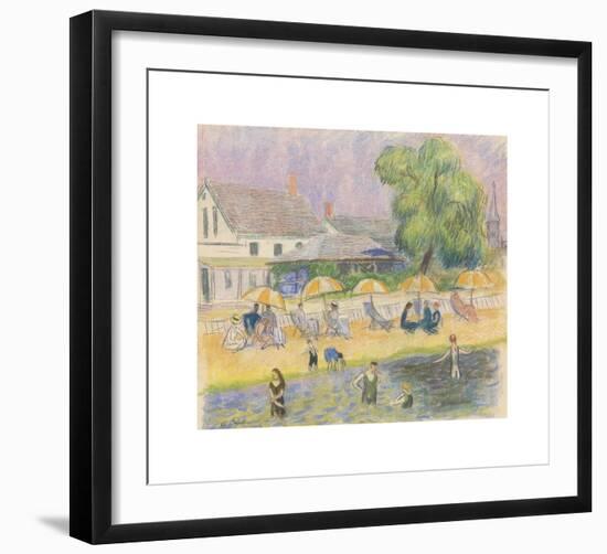 Beach Scene-William James Glackens-Framed Premium Giclee Print