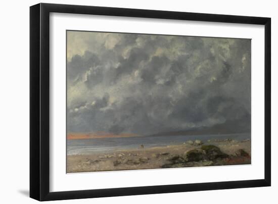 Beach Scene-Gustave Courbet-Framed Premium Giclee Print