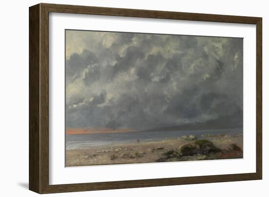 Beach Scene-Gustave Courbet-Framed Giclee Print