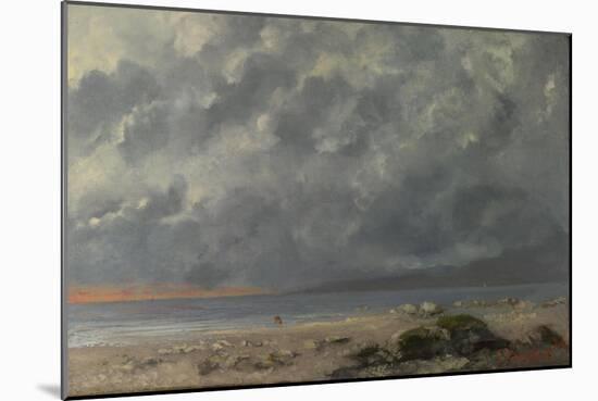 Beach Scene-Gustave Courbet-Mounted Giclee Print
