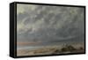 Beach Scene-Gustave Courbet-Framed Stretched Canvas