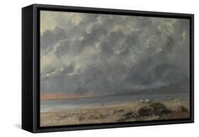 Beach Scene-Gustave Courbet-Framed Stretched Canvas