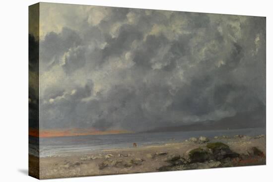 Beach Scene-Gustave Courbet-Stretched Canvas
