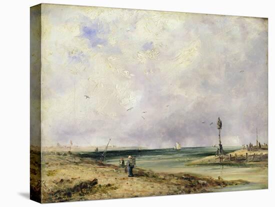 Beach Scene-Richard Parkes Bonington-Stretched Canvas