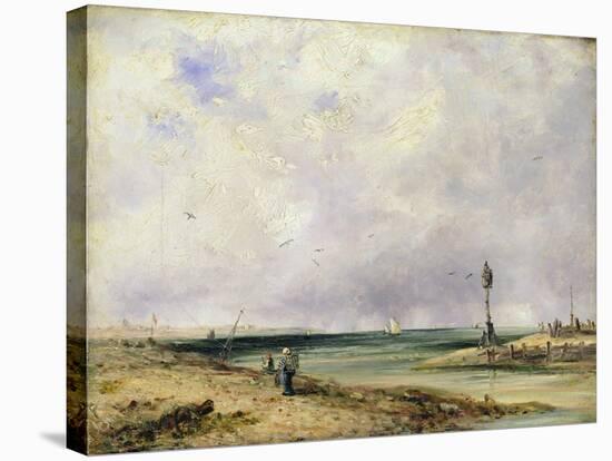 Beach Scene-Richard Parkes Bonington-Stretched Canvas