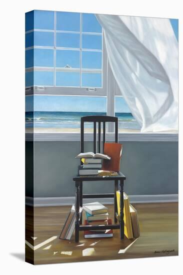 Beach Scholar-Karen Hollingsworth-Stretched Canvas