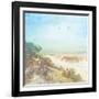 Beach Side Watercolor-Lula Bijoux-Framed Art Print