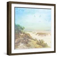 Beach Side Watercolor-Lula Bijoux-Framed Art Print