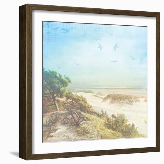 Beach Side Watercolor-Lula Bijoux-Framed Art Print