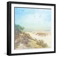 Beach Side Watercolor-Lula Bijoux-Framed Art Print