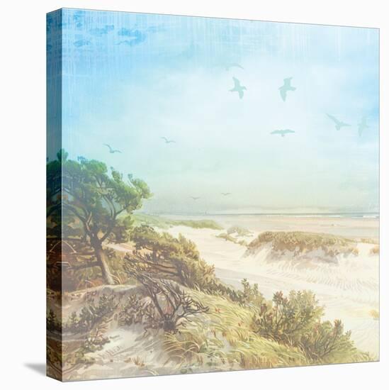 Beach Side Watercolor-Lula Bijoux-Stretched Canvas