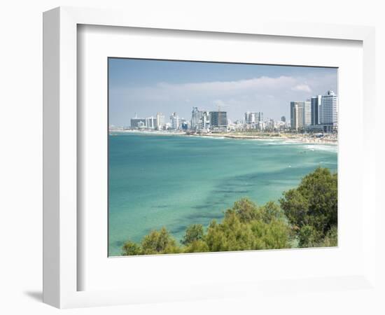 Beach, Skyline and Mediterranean Sea Viewed from Old Jaffa, Tel Aviv, Israel, Middle East-Merrill Images-Framed Photographic Print