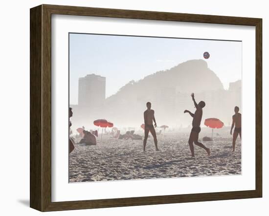 Beach Soccer or Football, Copacabana Beach, Copacabana, Rio De Janeiro, Brazil-Peter Adams-Framed Photographic Print