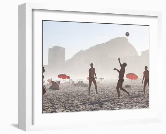 Beach Soccer or Football, Copacabana Beach, Copacabana, Rio De Janeiro, Brazil-Peter Adams-Framed Photographic Print