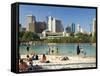 Beach, South Bank Parklands, Brisbane, Queensland, Australia-David Wall-Framed Stretched Canvas