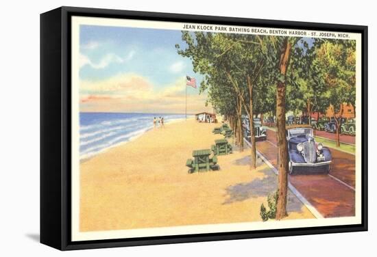 Beach, St. Joseph, Michigan-null-Framed Stretched Canvas