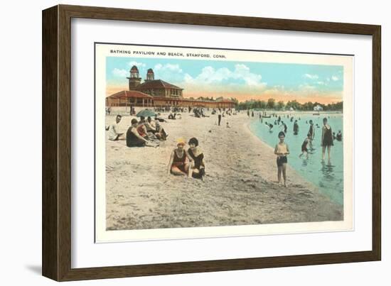 Beach, Stamford, Connecticut-null-Framed Art Print