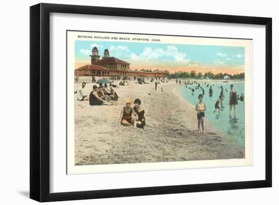 Beach, Stamford, Connecticut-null-Framed Art Print