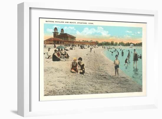 Beach, Stamford, Connecticut-null-Framed Art Print