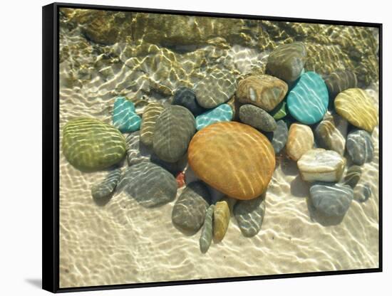 Beach Stones-Mark Goodall-Framed Stretched Canvas