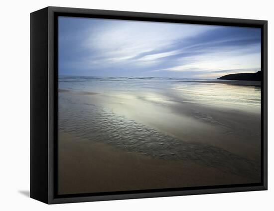 Beach Streams Leading to the Sea on Sandymouth Bay, Cornwall, England, United Kingdom, Europe-Ian Egner-Framed Stretched Canvas