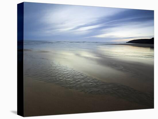 Beach Streams Leading to the Sea on Sandymouth Bay, Cornwall, England, United Kingdom, Europe-Ian Egner-Stretched Canvas