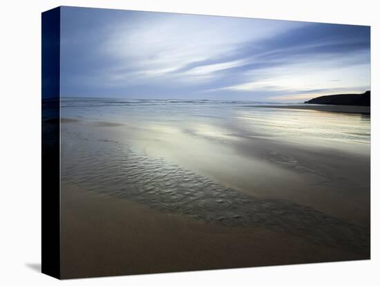 Beach Streams Leading to the Sea on Sandymouth Bay, Cornwall, England, United Kingdom, Europe-Ian Egner-Stretched Canvas