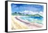 Beach Stroll at Amazing Sapphire Beach, St. Thomas USVI-M. Bleichner-Framed Stretched Canvas