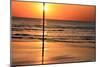 Beach (Sunset Behind Pole) Art Poster Print-null-Mounted Poster