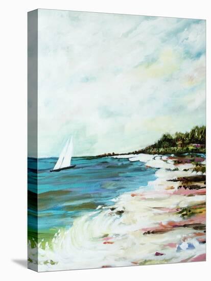 Beach Surf I-Karen Fields-Stretched Canvas