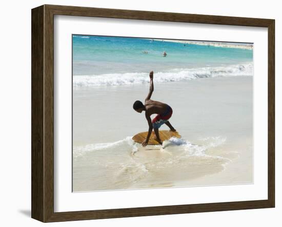 Beach Surfing at Santa Maria on the Island of Sal (Salt), Cape Verde Islands, Africa-R H Productions-Framed Photographic Print