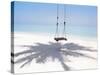 Beach Swing And Shadow of Palm Tree on Sand-null-Stretched Canvas