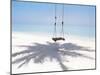 Beach Swing And Shadow of Palm Tree on Sand-null-Mounted Photographic Print