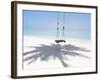 Beach Swing And Shadow of Palm Tree on Sand-null-Framed Photographic Print