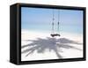 Beach Swing And Shadow of Palm Tree on Sand-null-Framed Stretched Canvas