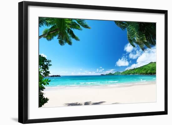 Beach Takamaka, Mahe Island, Seychelles-Iakov Kalinin-Framed Photographic Print