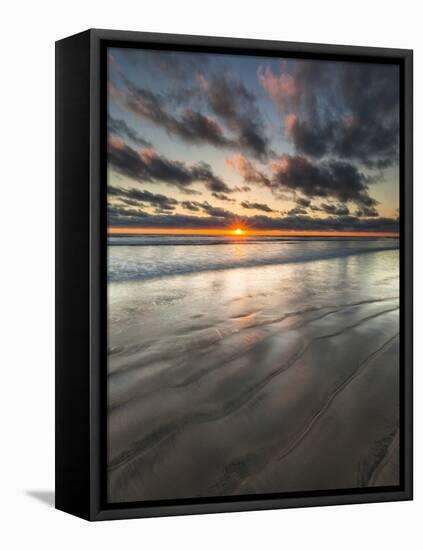 Beach Textures at Sunset in Carlsbad, Ca-Andrew Shoemaker-Framed Stretched Canvas